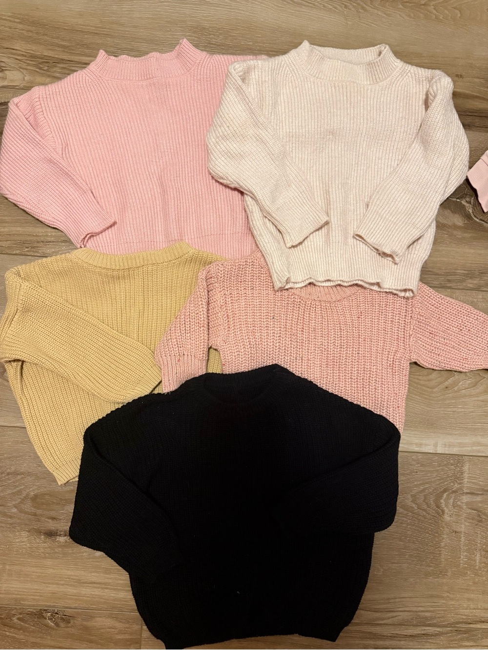 Baby Crewneck knit Sweater - Pink, Cream, tan, Blush & Black